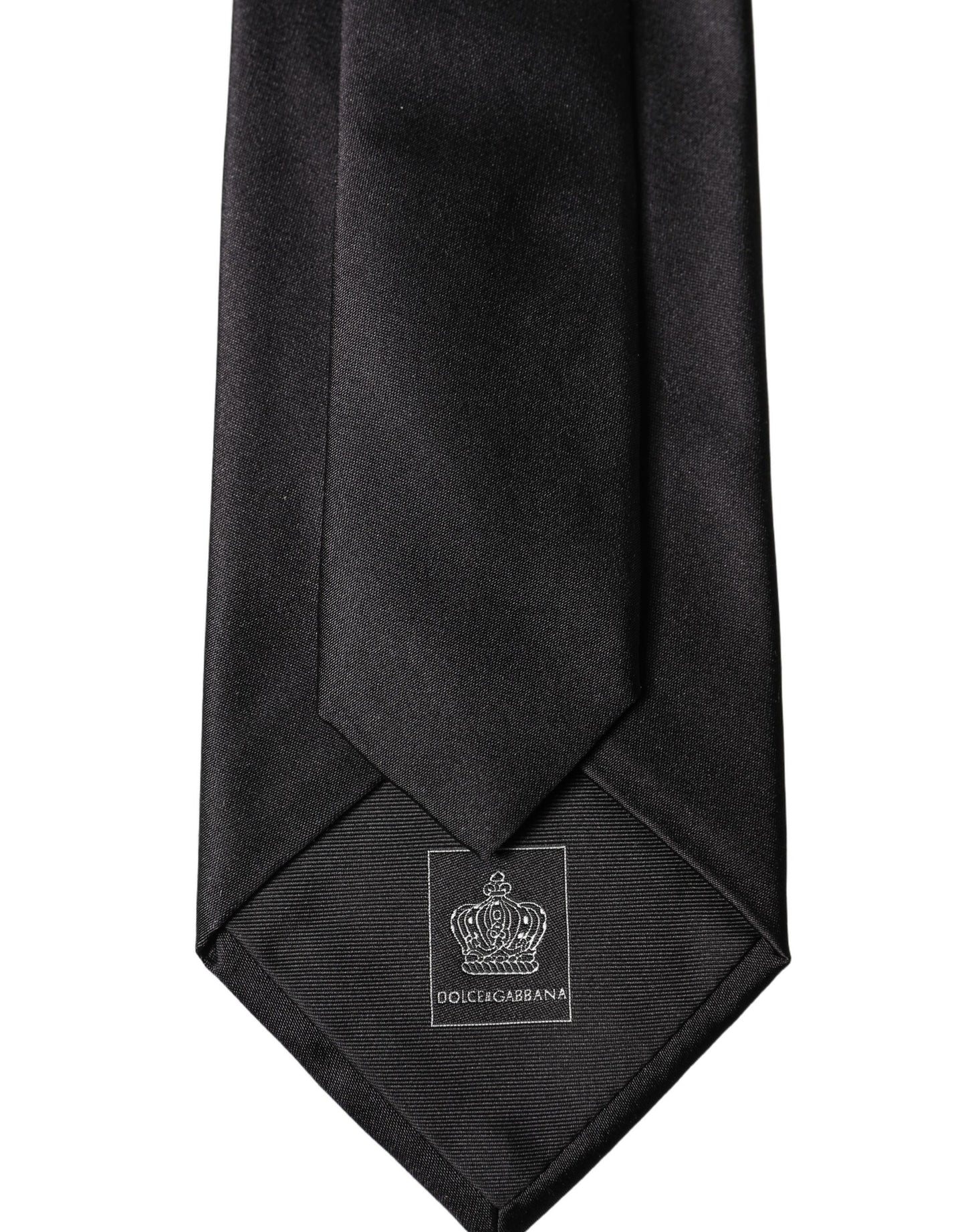 Dolce & Gabbana Schwarze Satin-Krawatte aus 100 % Seide, verstellbar, zum Binden für Damen