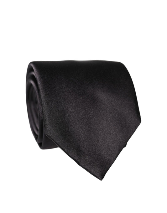 Dolce & Gabbana Schwarze Satin-Seidenkrawatte