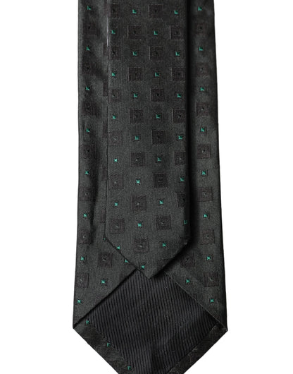 Dolce & Gabbana Schwarze geometrische Seidenkrawatte für Herren, verstellbar