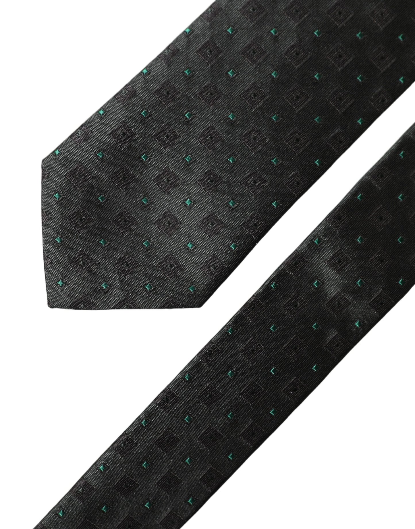Dolce & Gabbana Schwarze geometrische Seidenkrawatte für Herren, verstellbar