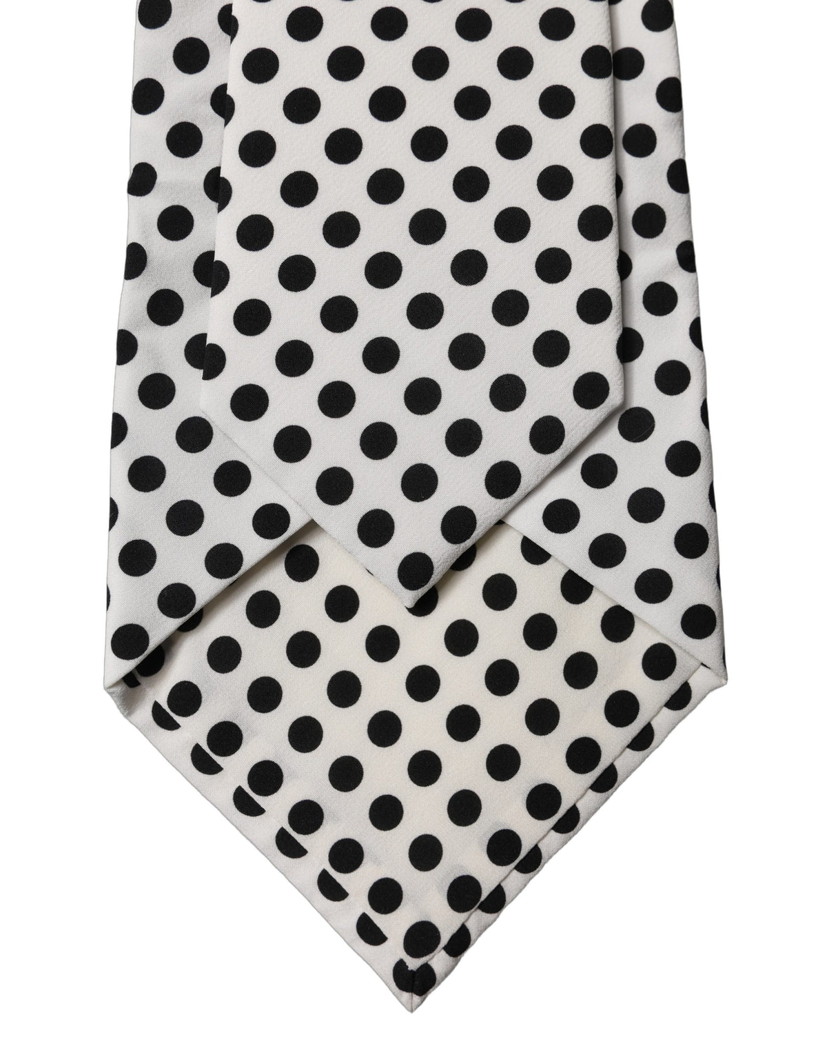 Dolce & Gabbana Weiß-Schwarze Polka-Dot-Seidenkrawatte