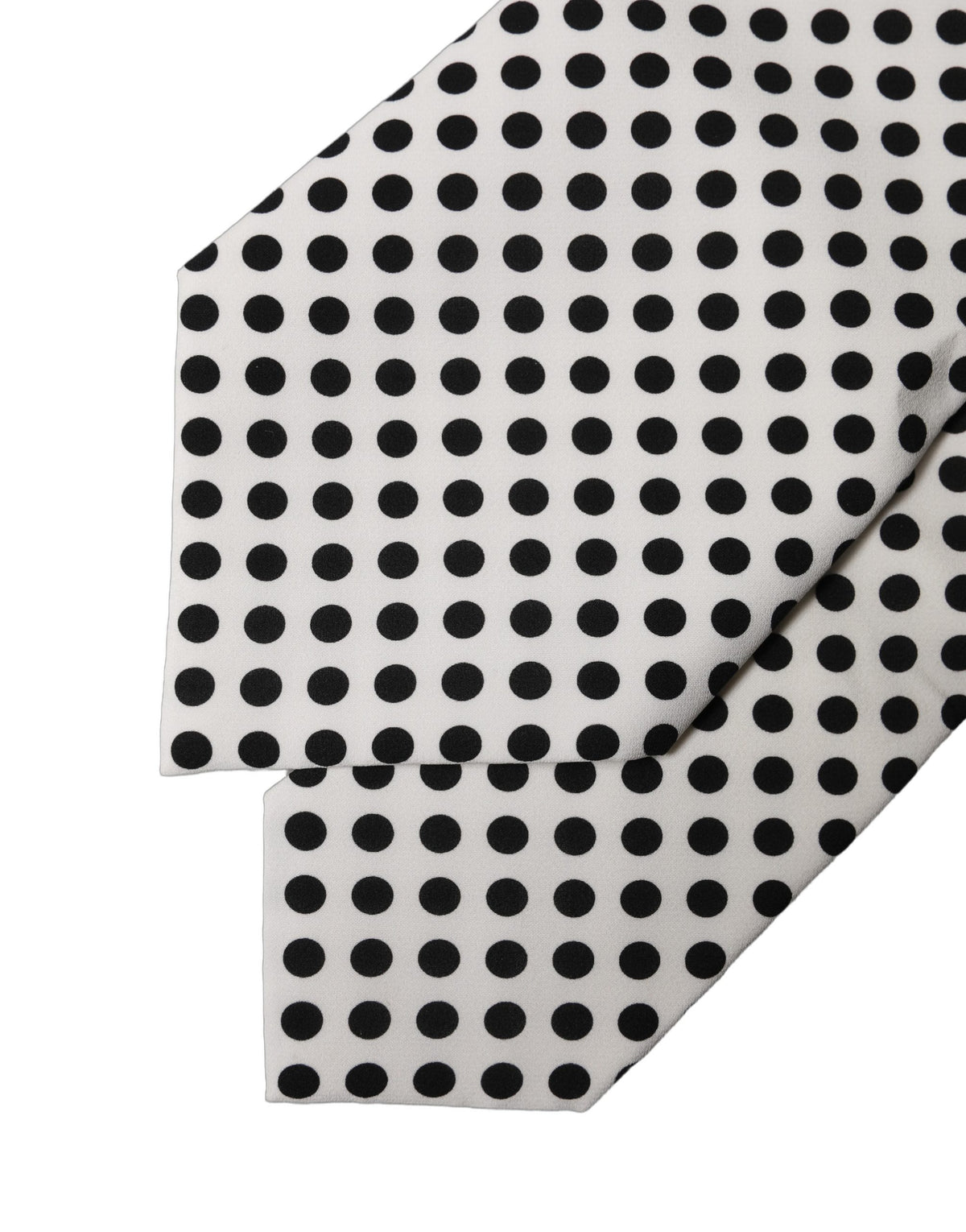 Dolce & Gabbana Weiß-Schwarze Polka-Dot-Seidenkrawatte