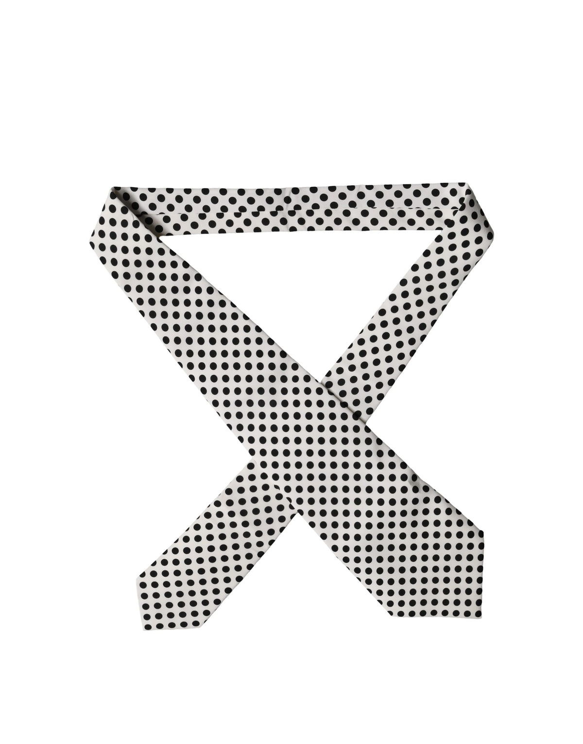 Dolce & Gabbana Weiß-Schwarze Polka-Dot-Seidenkrawatte