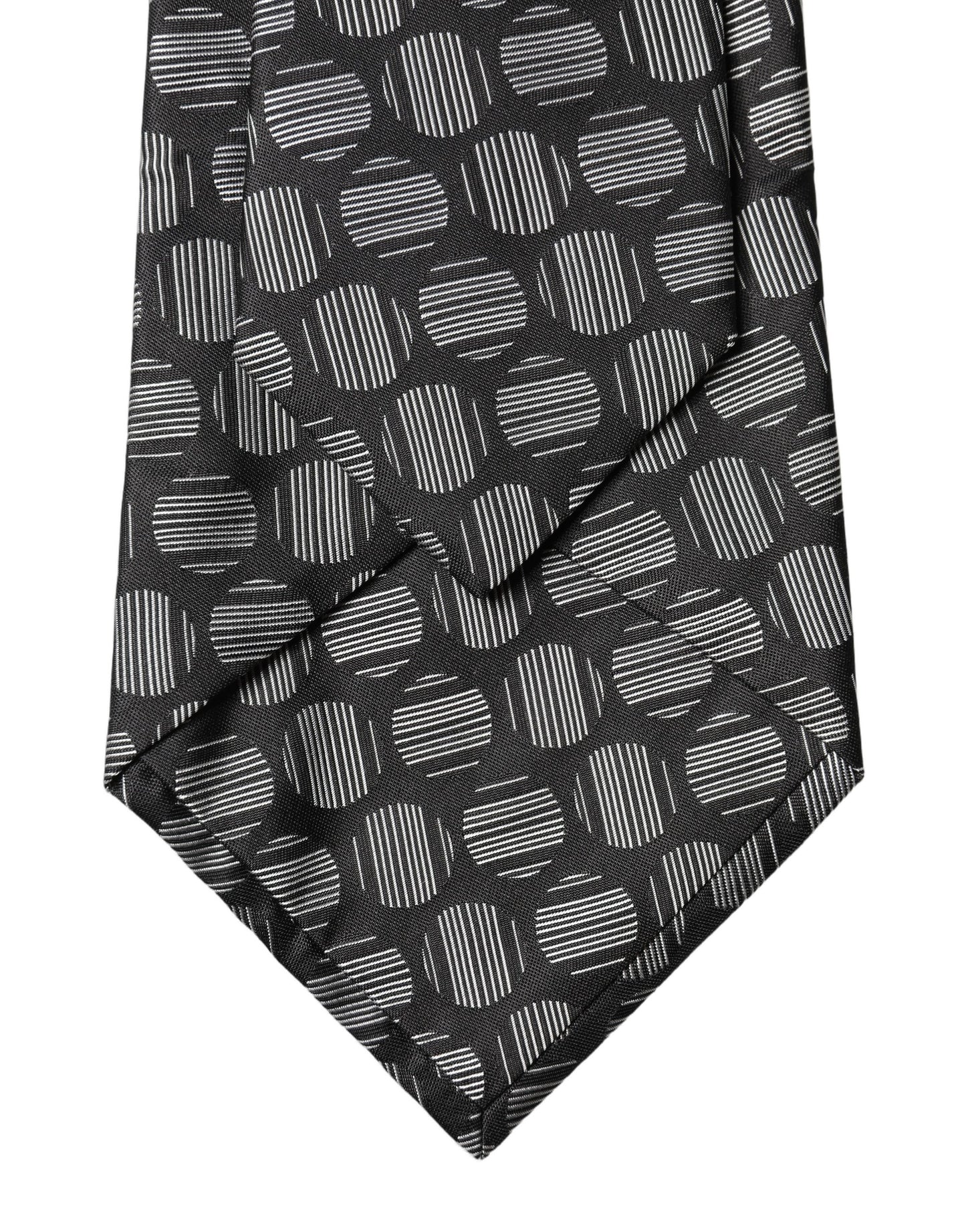 Dolce & Gabbana Schwarze und weiße geometrische Seiden-Krawatte für Damen, verstellbar