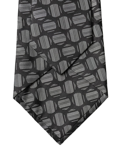 Dolce & Gabbana Schwarze und weiße geometrische Seiden-Krawatte für Damen, verstellbar