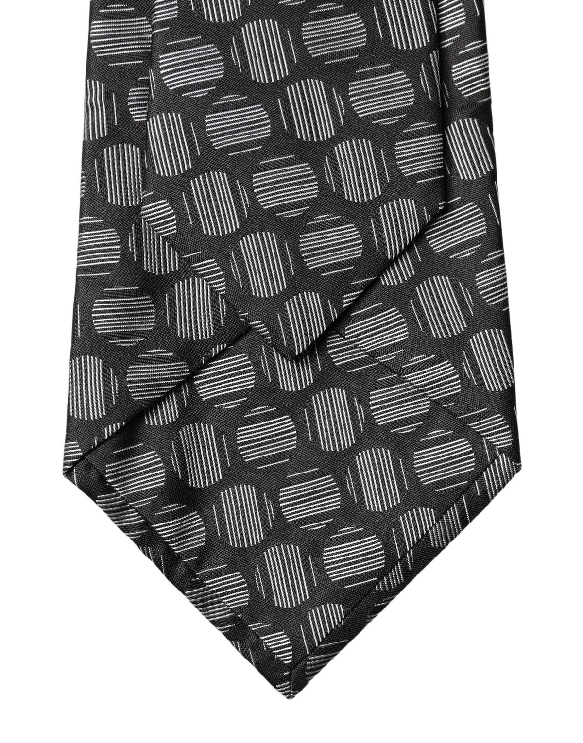 Dolce & Gabbana Schwarz-Weiße Geometrische Seidenkrawatte