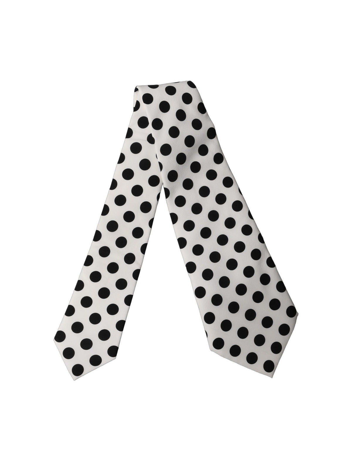 Dolce & Gabbana Weiß-Schwarze Polka-Dot-Seidenkrawatte