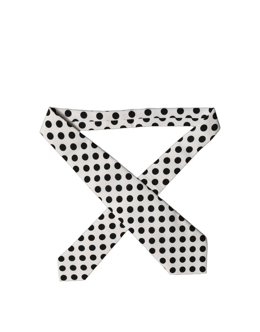 Dolce & Gabbana Weiß-Schwarze Polka-Dot-Seidenkrawatte