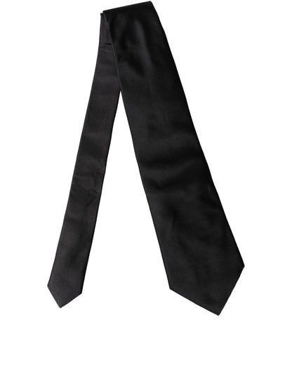 Dolce & Gabbana Schwarze einfarbige Seidenkrawatte für Damen, verstellbar