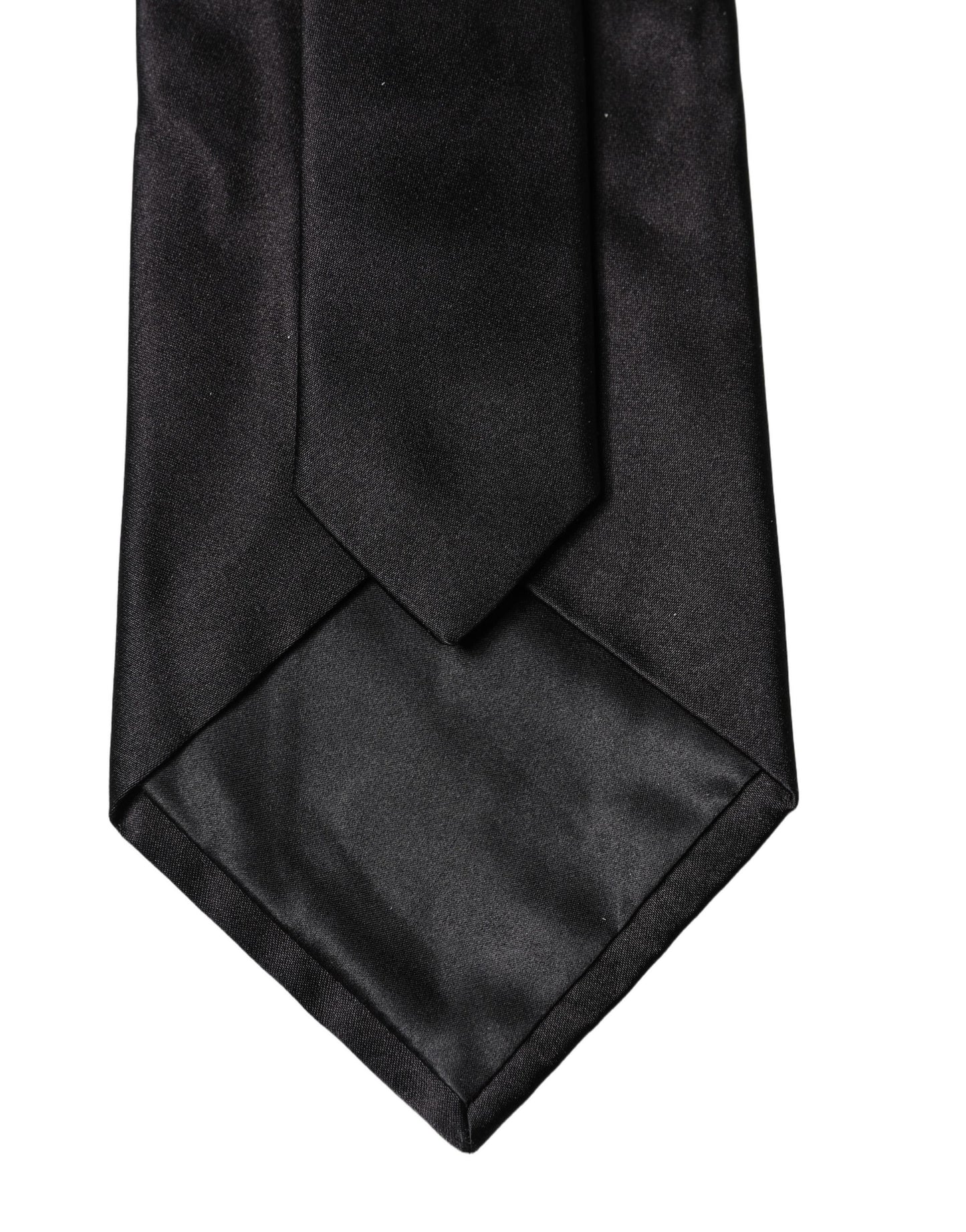 Dolce & Gabbana Schwarze einfarbige Seidenkrawatte für Damen, verstellbar