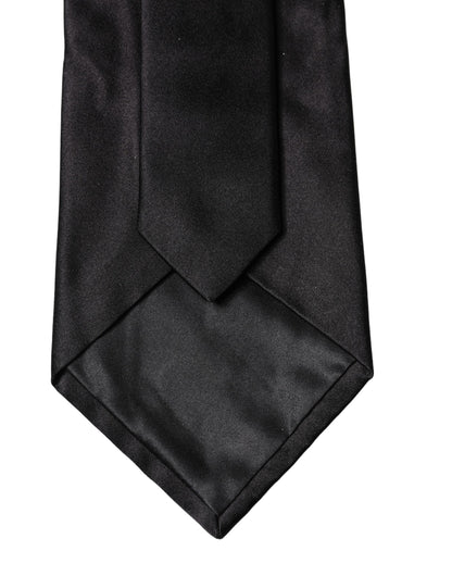 Dolce & Gabbana Schwarze einfarbige Seidenkrawatte für Damen, verstellbar