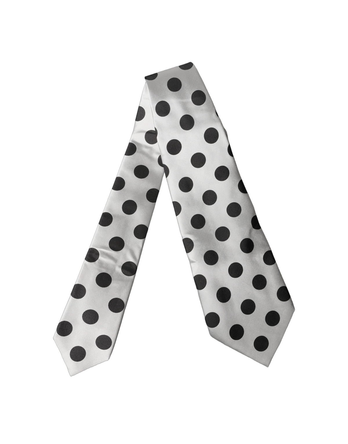 Dolce & Gabbana Schwarz-Weiße Polka-Dot-Seidenkrawatte
