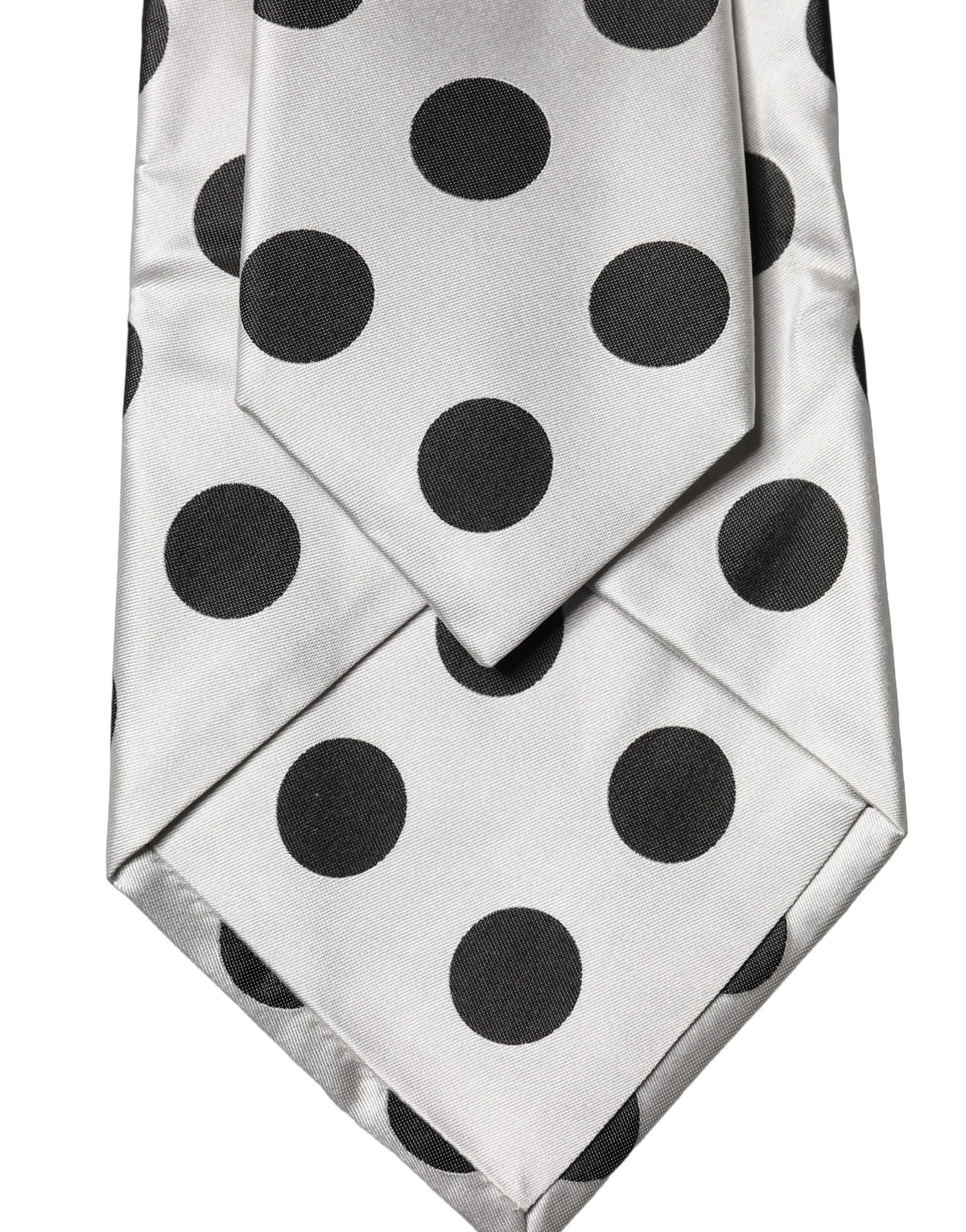 Dolce & Gabbana Schwarz-Weiße Polka-Dot-Seidenkrawatte