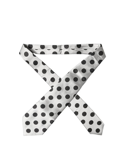 Dolce & Gabbana Schwarz-Weiße Polka-Dot-Seidenkrawatte