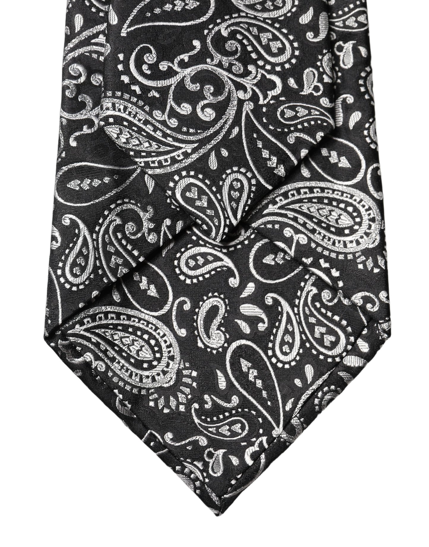 Dolce & Gabbana Schwarze und weiße Paisleymanschette aus Seide, verstellbar für Damen