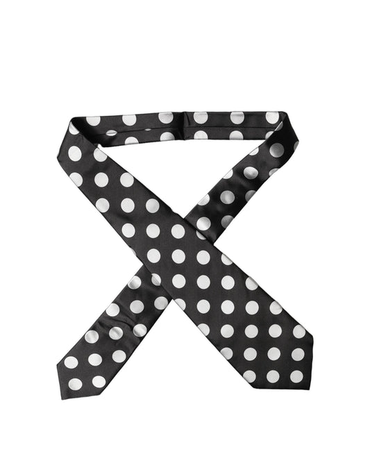 Dolce & Gabbana Schwarz-Weiße Polka-Dot-Seidenkrawatte