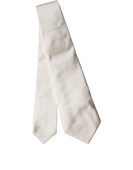 Dolce & Gabbana Off-White Seidenkrawatte