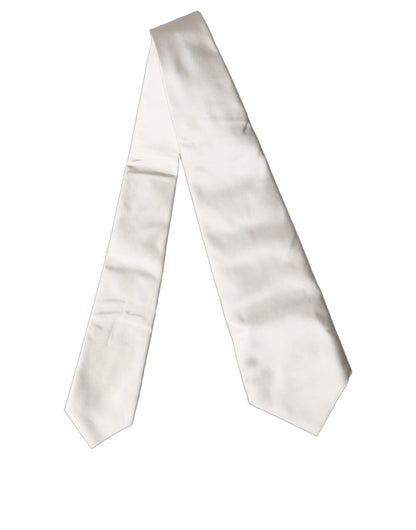 Dolce & Gabbana Off-White Seidenkrawatte