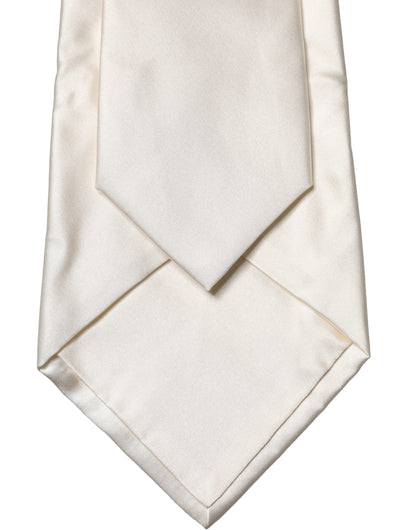 Dolce & Gabbana Off-White Seidenkrawatte
