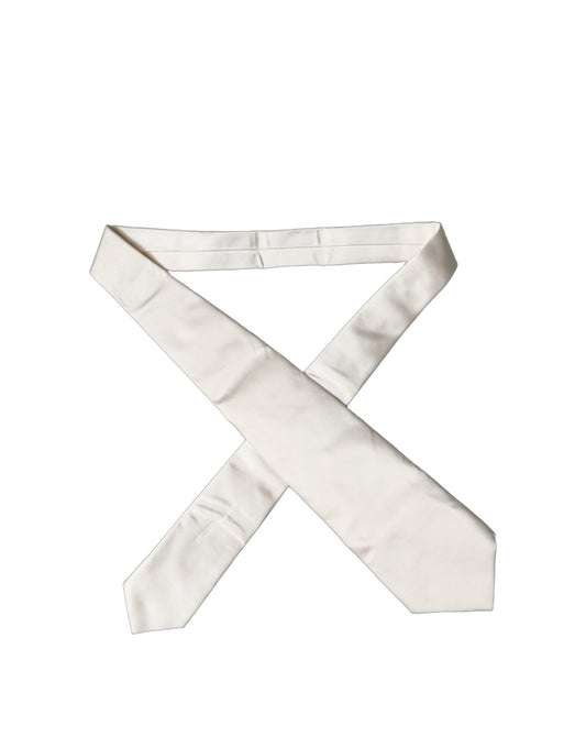 Dolce & Gabbana Off-White Seidenkrawatte