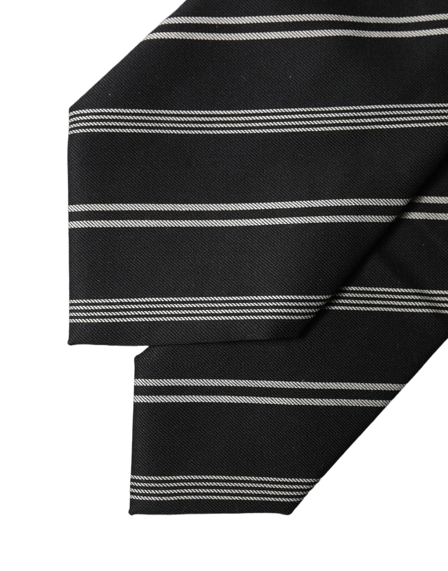 Dolce & Gabbana Schwarze und weiße gestreifte Seiden-Krawatte für Damen, verstellbar