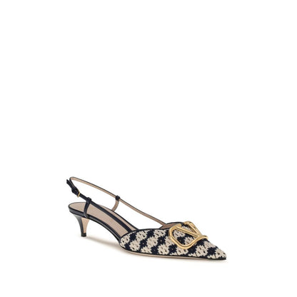 Valentino Garavani Mehrfarbige Ziegenleder-Pumps mit mittlerem Absatz