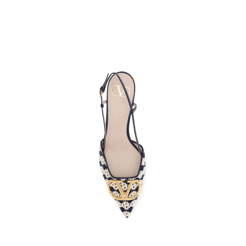 Valentino Garavani Mehrfarbige Ziegenleder-Pumps mit mittlerem Absatz