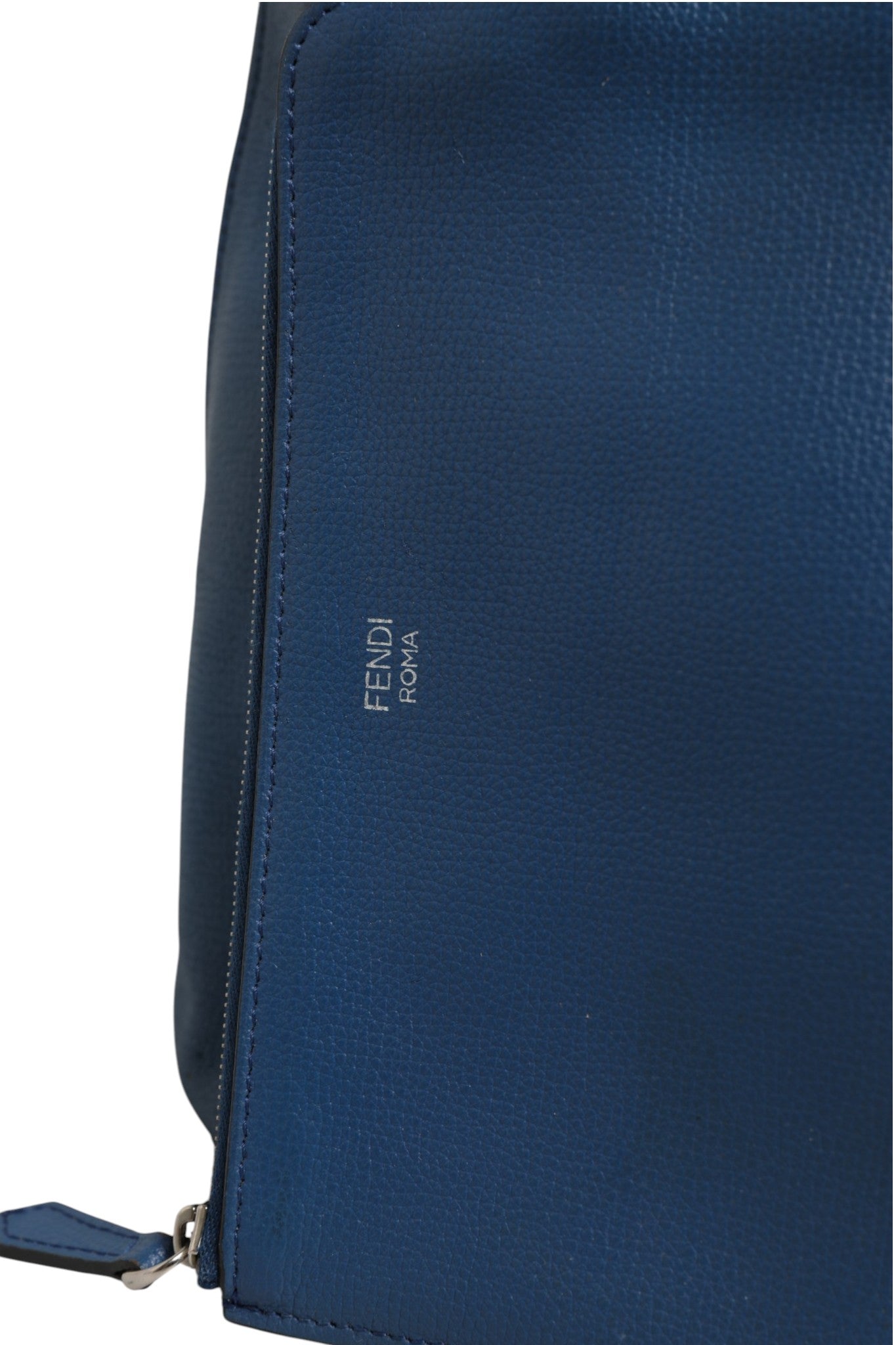 Fendi Marineblaue Leder-Shopping-Tote