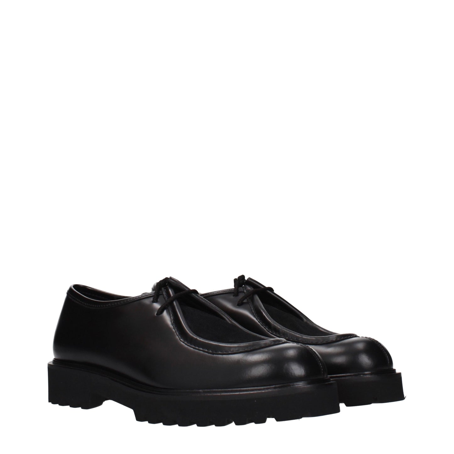 Max Mara Schwarze Oxford- und Derby-Schuhe aus Leder