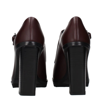 Max Mara Braune Leder Pumps mit hohem Absatz
