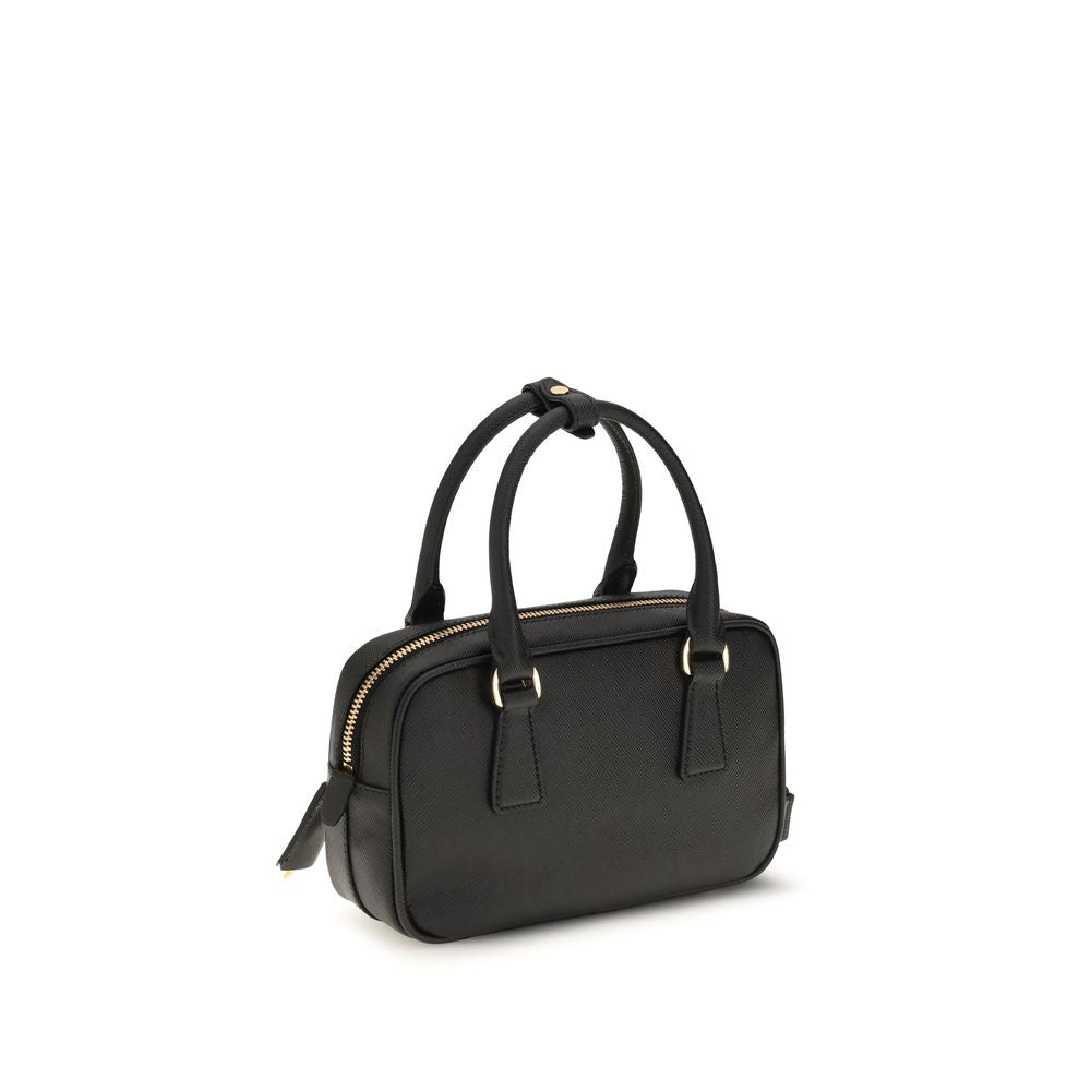 Prada Schwarze Kalbsleder Bos Taurus Handtasche