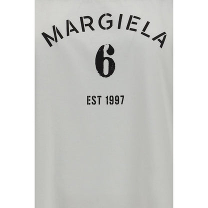 MM6 Weißes Langarm-T-Shirt aus Baumwolle