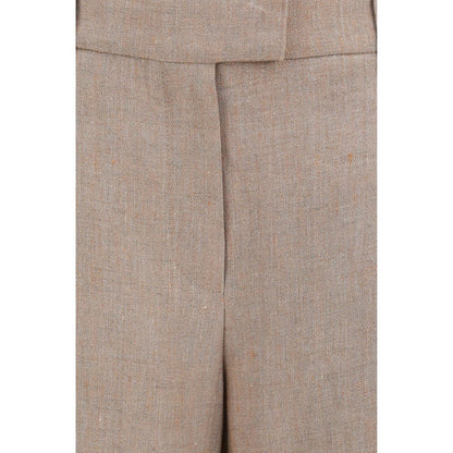 Brunello Cucinelli Beige Leinen Freizeithose