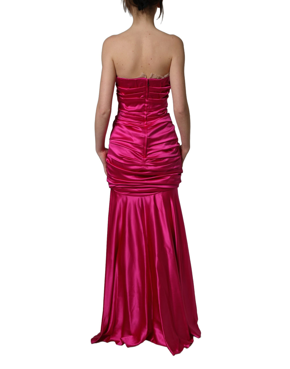 Dolce & Gabbana Knallpinks Seiden-Maxikleid