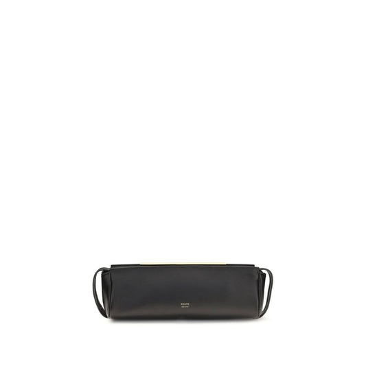 Khaite Schwarze Bos Taurus Kalbsleder Clutch