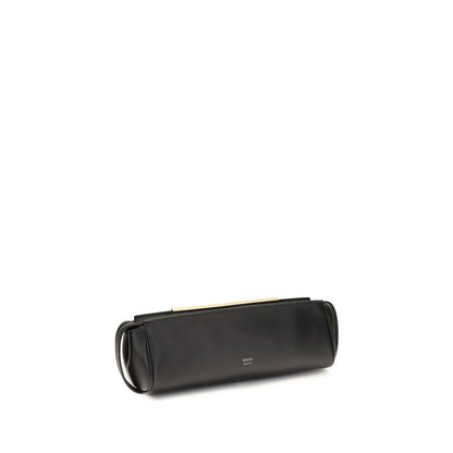 Khaite Schwarze Bos Taurus Kalbsleder Clutch