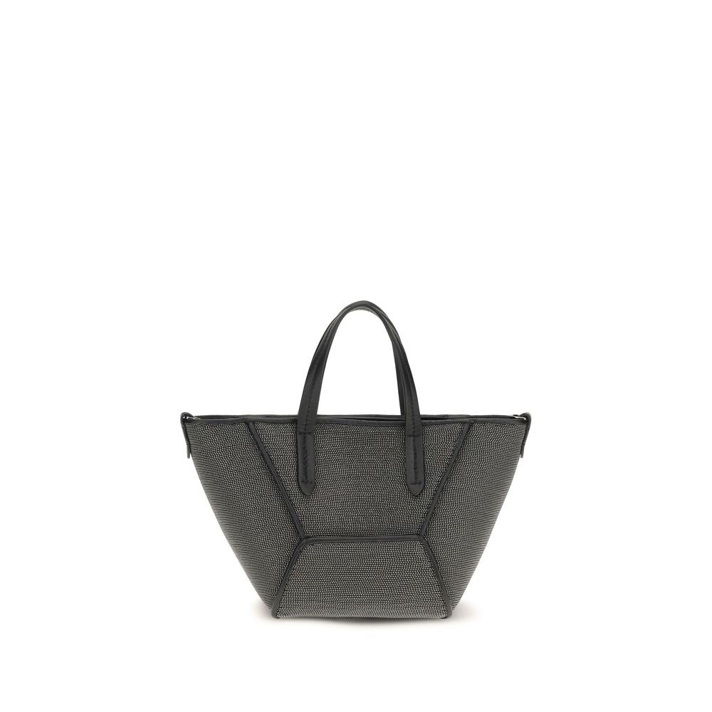 Brunello Cucinelli Schwarze Bos Taurus Kalbsleder Schultertasche