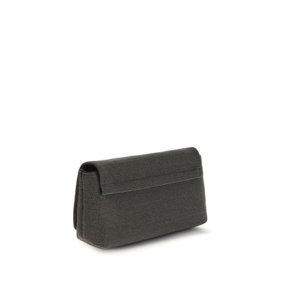 Brunello Cucinelli Schwarze Leder Umhängetasche