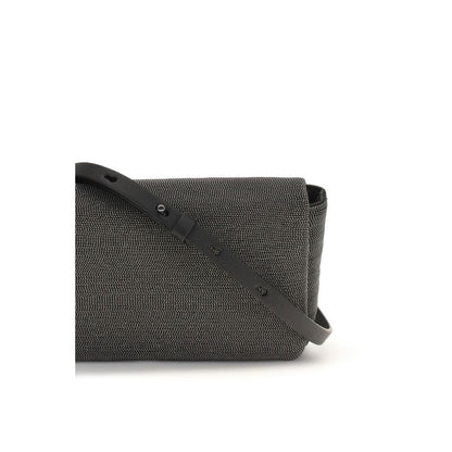 Brunello Cucinelli Schwarze Leder Umhängetasche
