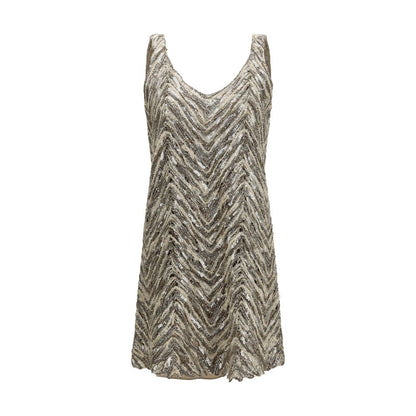 Brunello Cucinelli Beige Paper Cocktailkleid