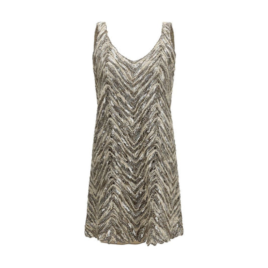 Brunello Cucinelli Beige Paper Cocktailkleid