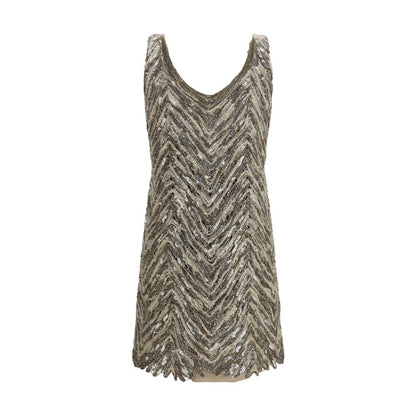 Brunello Cucinelli Beige Paper Cocktailkleid