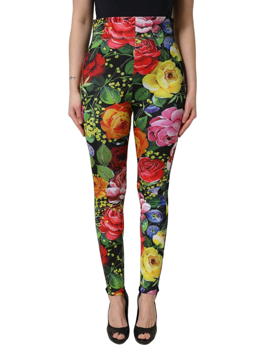 Dolce & Gabbana Mehrfarbige Leggings mit Blumenmuster