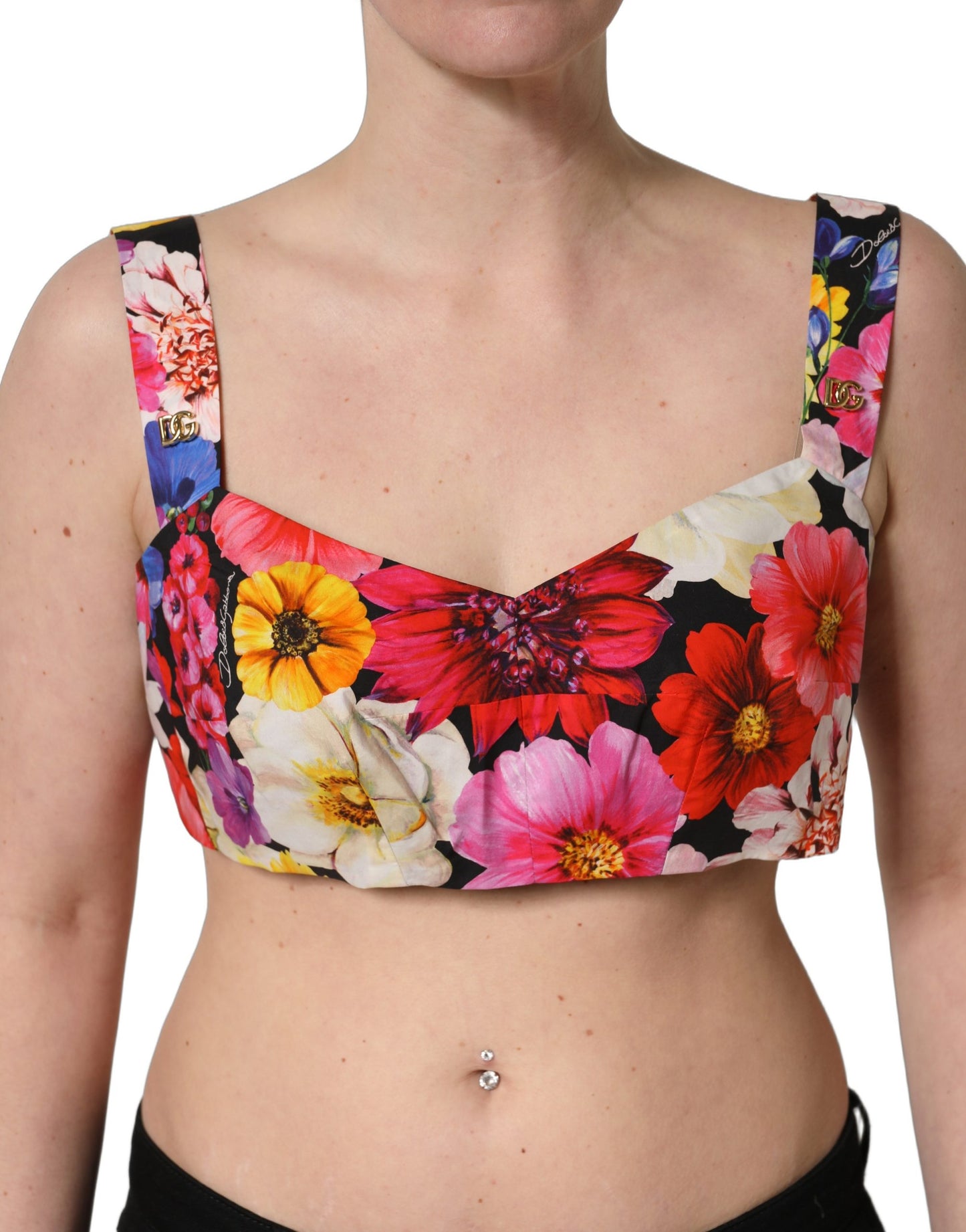 Dolce & Gabbana Bustier-Top mit Blumenprint in Multicolor