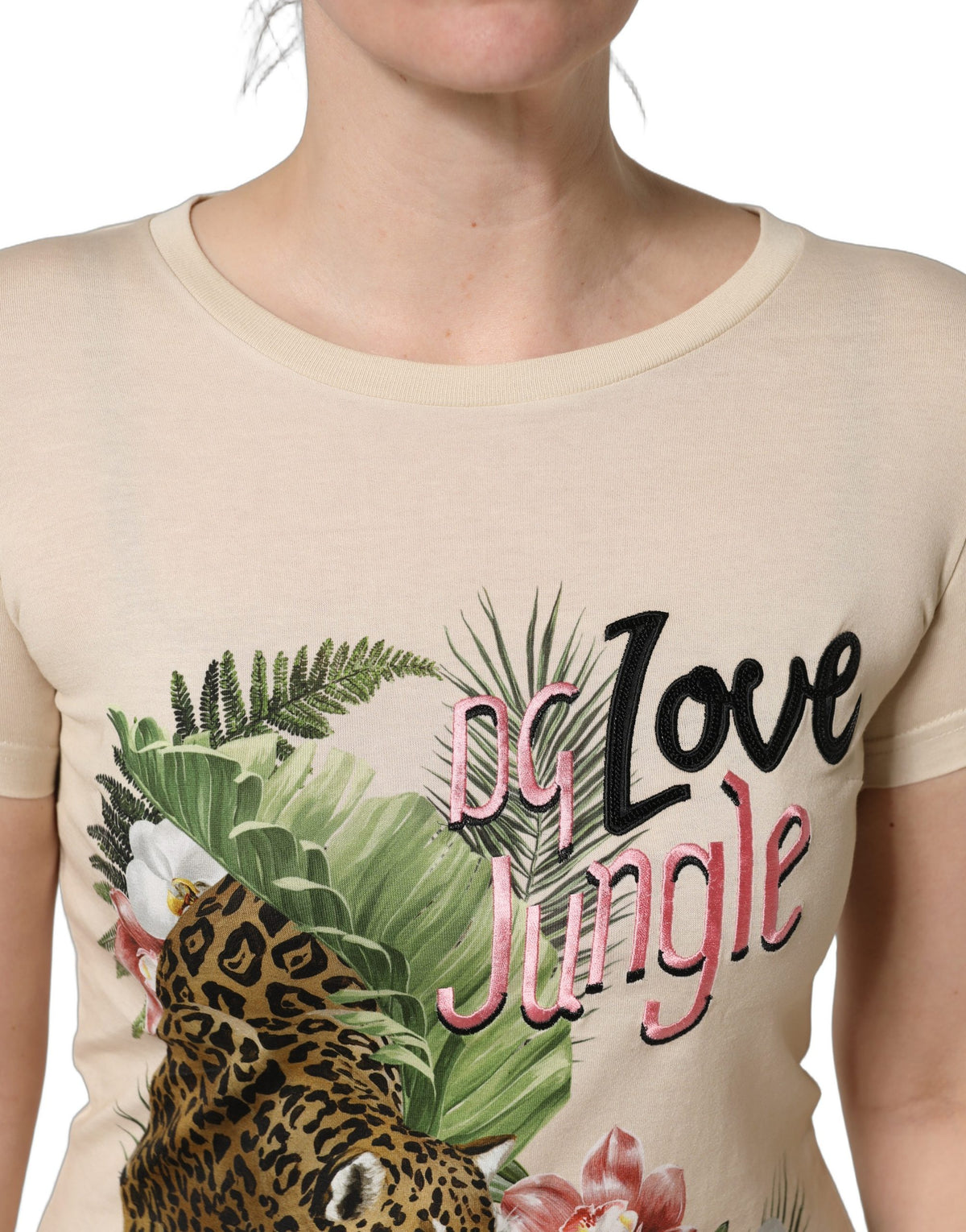Dolce & Gabbana Beige Cotton T-Shirt