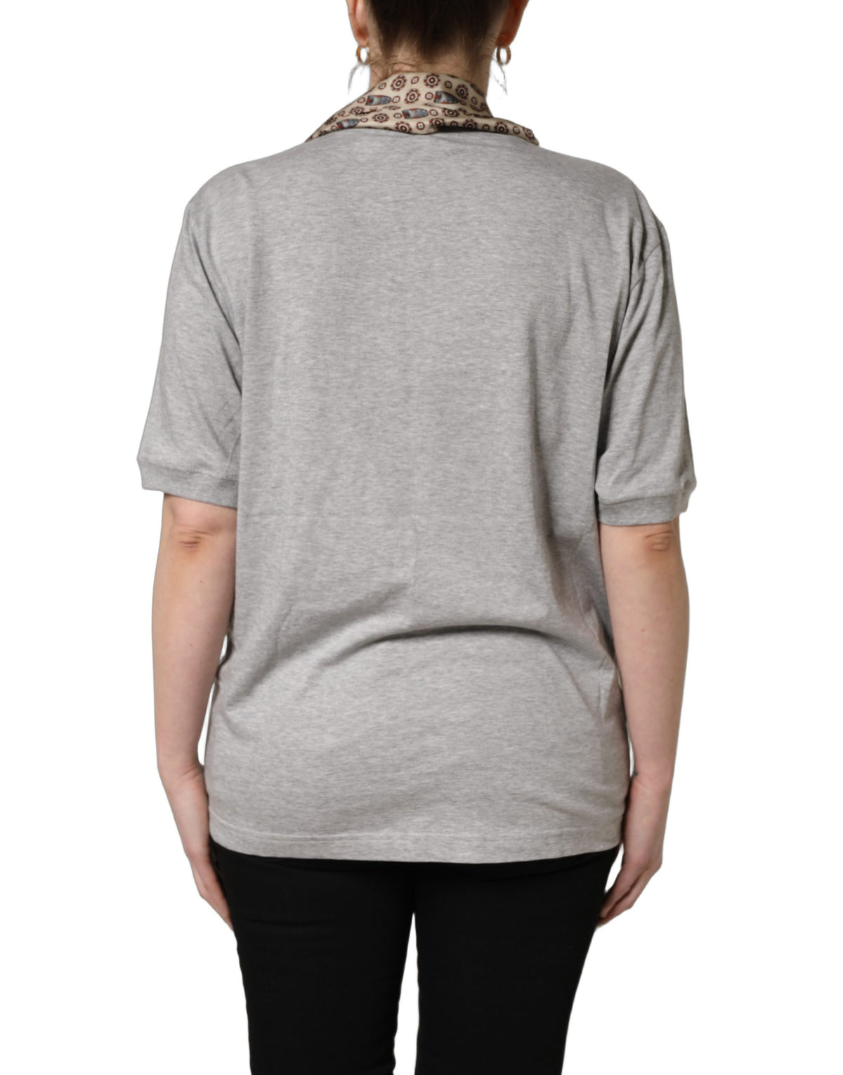 Dolce & Gabbana Gray Cotton T-Shirt