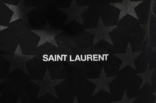 Saint Laurent Rive Droite Schwarze Tote Bag mit Sternenprint