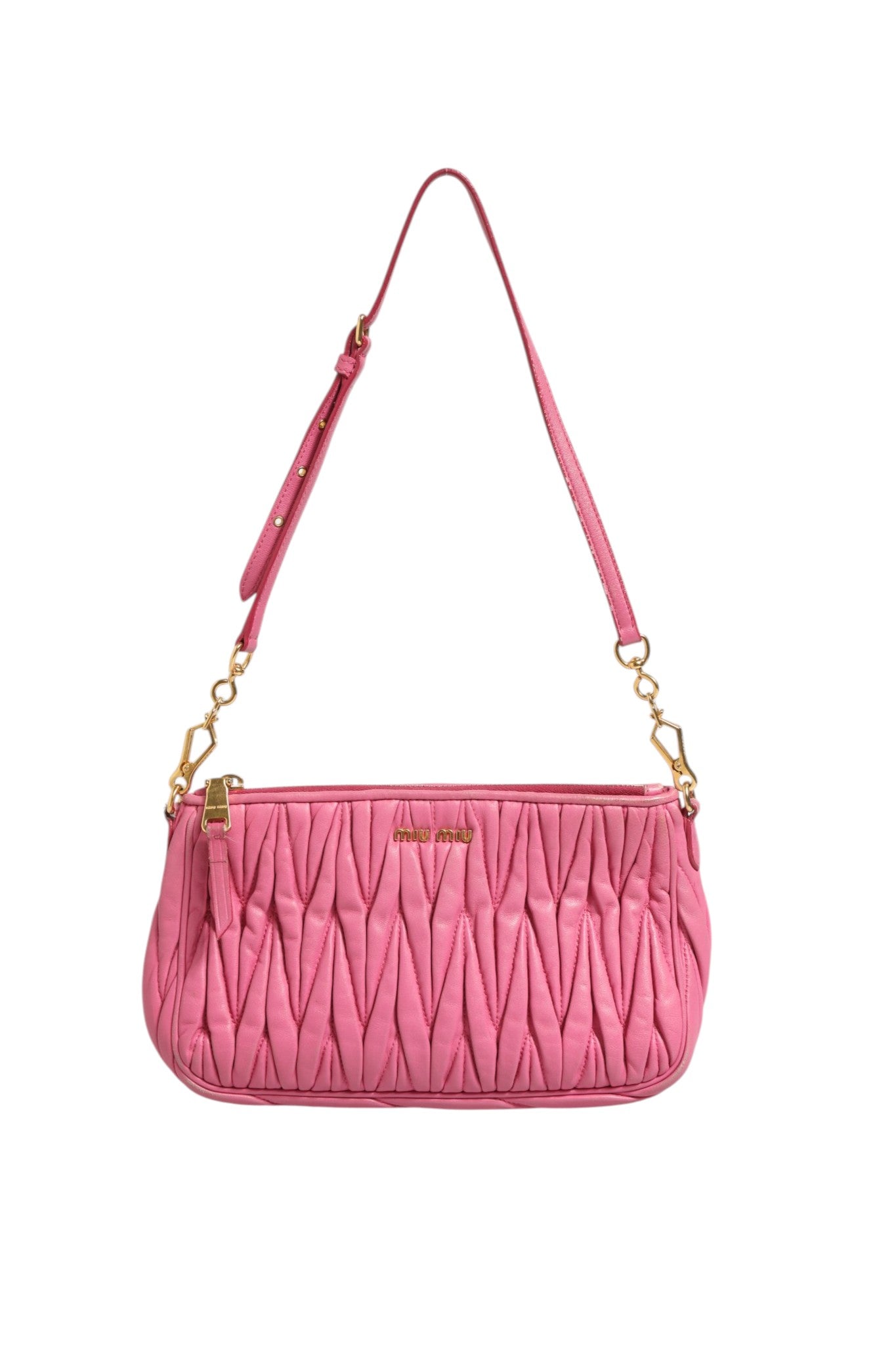 Miu Miu Matelassé Leder Schultertasche