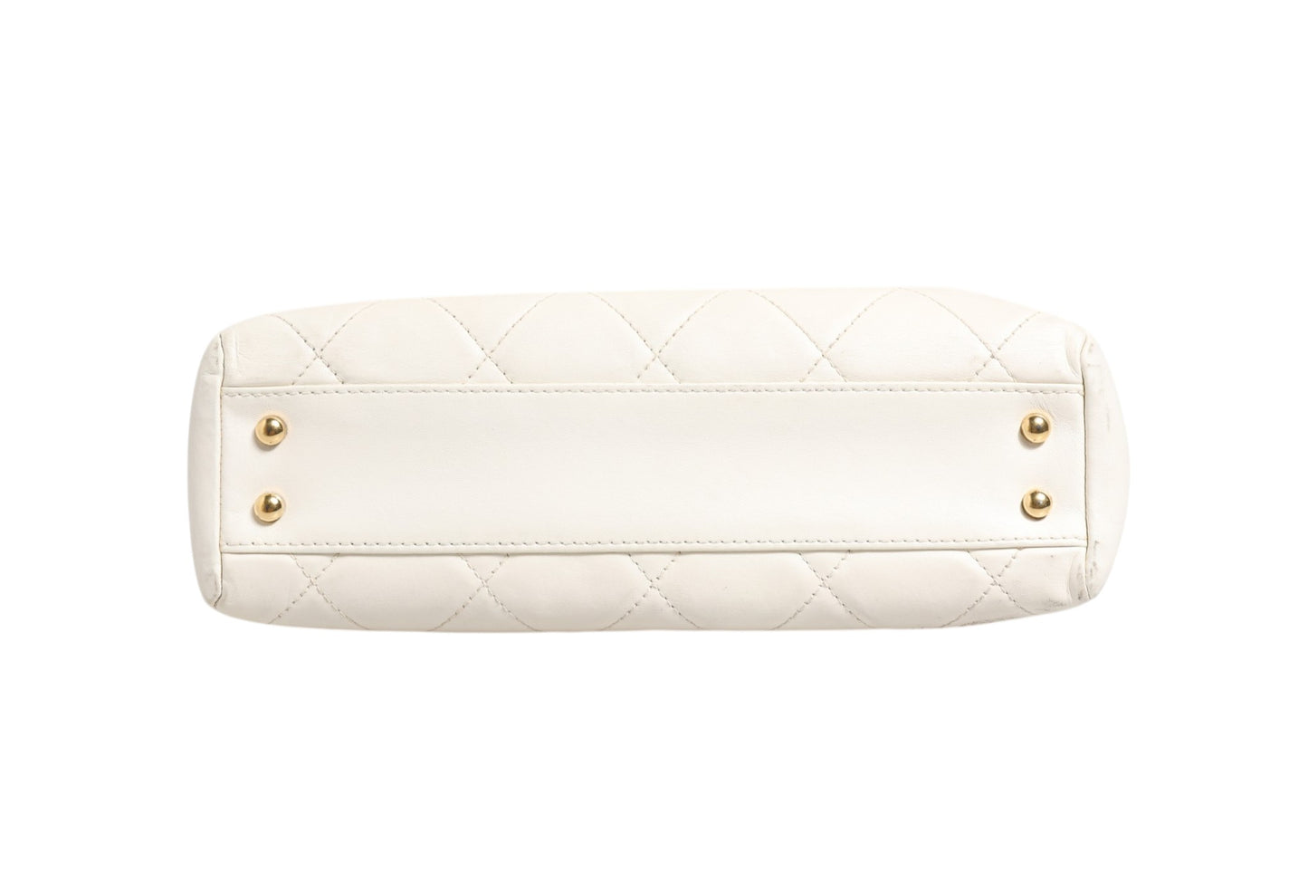 Chanel Mini 22 aus glänzendem Kalbsleder mit Steppung, Weiß 1792563