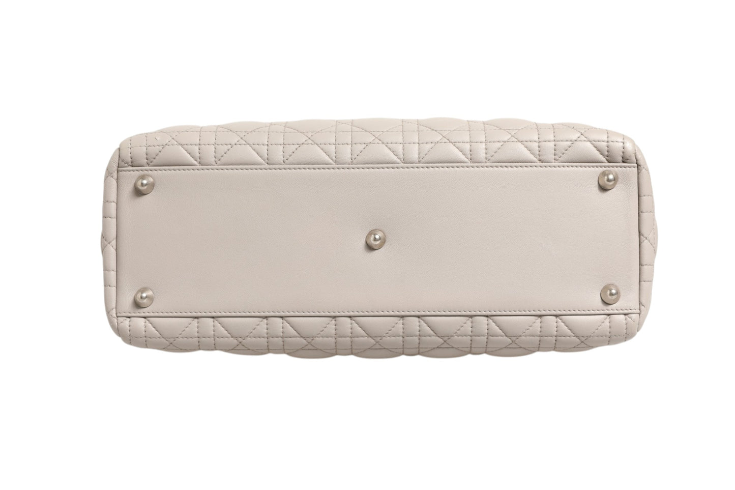 Christian Dior Lady Dior Große Tasche aus grauem Cannage-Lammleder